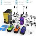 Walkie Talkies Rechargeable for Adults Long Range with Earpiece NOAA Weather Alert, Multi-purpose 2 Way Radio 4 Pack for Team Work Senior Care Kid Adventure Family Camping Hiking Skiing Cruise (Blue Green Orange Violet)