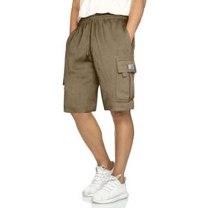JMIERR Mens Cargo Sweat Shorts - Casual Drawstring Elastic Waist Cotton Athletic Workout Gym Jogger Shorts with 5 Pockets (S)