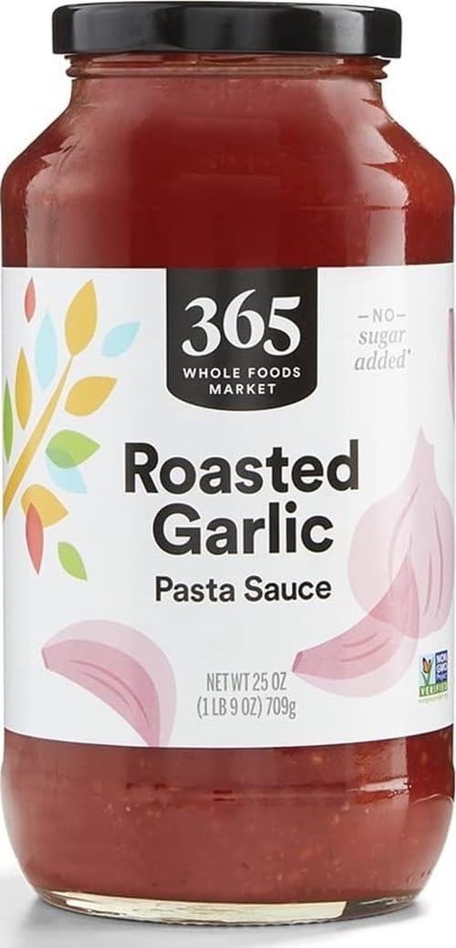 2 x 365 by Whole Foods Market, Roasted Garlic Pasta Sauce, 25 Ounce (EXP 07/22/26)