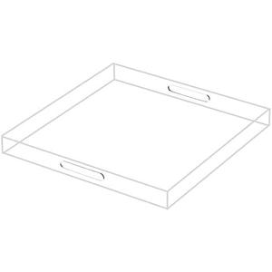 Clear Sturdy Acrylic Serving Tray with Handles-24x24Inch-Serving Coffee,Appetizer,Breakfast,Butler-Kitchen Countertop Tray-Makeup Drawer Organizer-Vanity Table,Ottoman Tray-Decorative Tray (24" x 24" x 2")