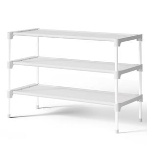 Kitsure Shoe Rack - Premium Non-Woven Shoe Rack Shelf, Shoe Organizer for Closet, Entryway, Garage & Corridor, Sturdy & Durable Long Stackable Shoe Shelves, Medium, White