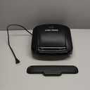 George Foreman 4-Serving Removable Plate Electric Grill and Panini Press, George Tough Non-Stick Coating, Drip Tray Catches Grease, Black