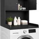 Washer Dryer Countertop with Cabinets, 2-Tier Laundry Countertop with Shelf, Single