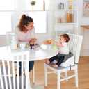 Ingenuity SmartClean Toddler Booster Seat for Kitchen Chair Lightweight for on-the-go, Easy-Clean, 3-Point Harness Strap Booster Seat for Dining Table, Slate