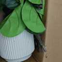 Artificial Fiddle Leaf Fig Tree 6FT - Large Fake Tree with White Planter, Tall Faux Ficus Lyrata Tree Floor Plants for Indoor Home Decor Office Living Room Housewarming Gift, 1Pack