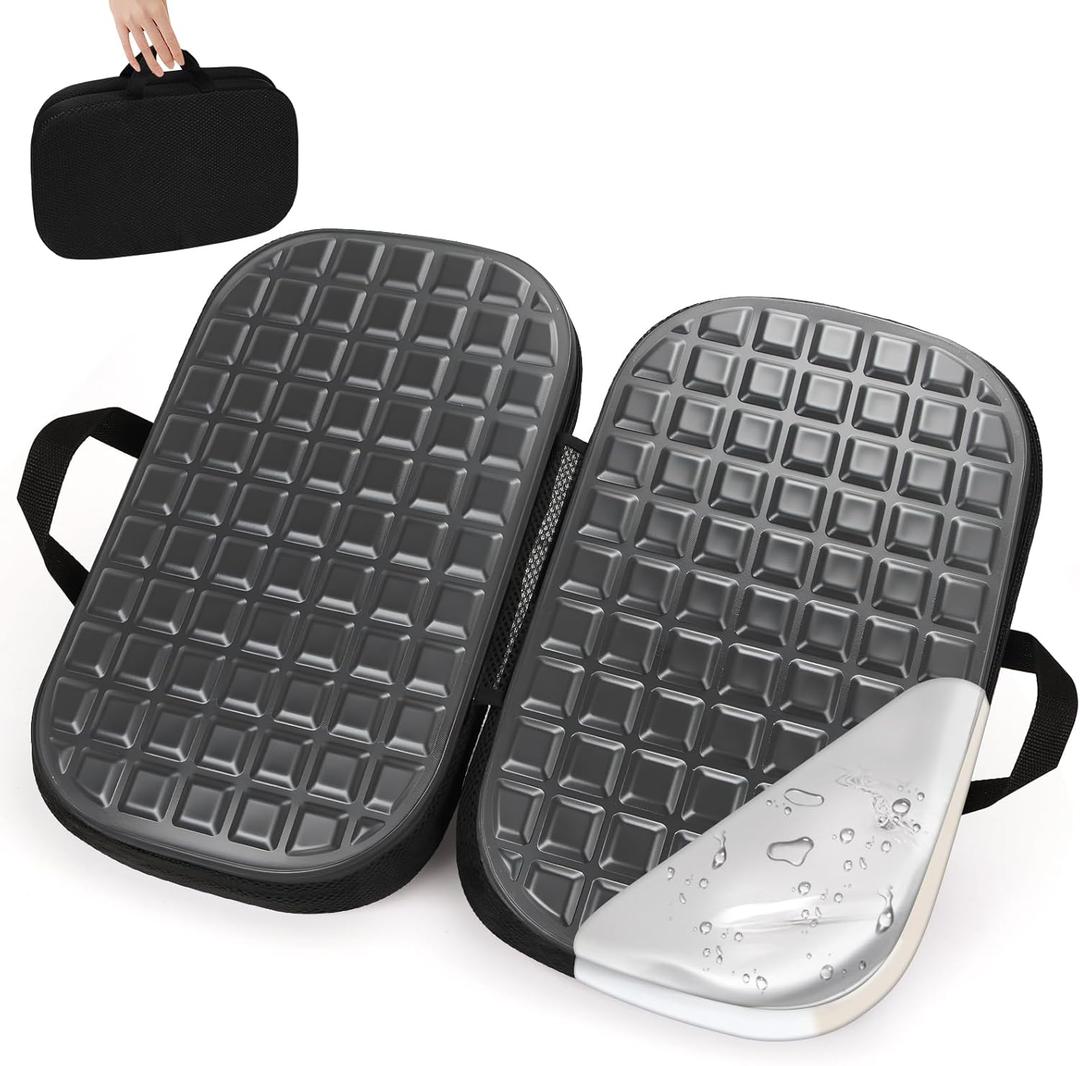 Portable Memory Foam Travel Seat Cushion,Thick Non-Slip Cooling Airplane Seat Cushion for Long Sitting Pressure Relief for Long Flights Travel,Commute, Airplanes, Camping,Office