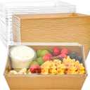 Ocmoiy 8 x 6 Inch Paper Charcuterie Boxes with Clear Lids, 20 Pack Disposable Take Out Paper Deli Food Containers Brown Bakery Boxes for Cake Slice, Cupcakes, Sandwiches, Cocoa Bombs