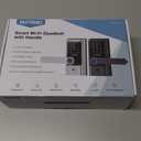 WiFi keypad Door Lock with Handle: NUTOMO keyless Entry doorlock deadbolt with Handle Set,Fingerprint Smart Lock for Front Door,Smart Electronic Deadbolt with Alexa/Bluetooth/App Control Black