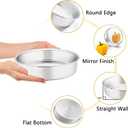 TeamFar 9 Inch Cake Pan, 3 Pcs Round Tier Cake Pans Set Stainless Steel for Baking Steaming Serving, Perfect for Birthday Wedding Celebrations, Healthy & Sturdy, Mirror Finish & Dishwasher Safe, 9.5 inch