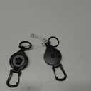 MNGARISTA 2-Pack Retractable Keychain, Heavy Duty 10 OZ Retraction 3K Carbon Fiber ID Badge Reel, Carabiner Badge Holder Hook Upgraded 31.5" Stainless Steel Cord Lanyard with Clip Strap and Key Ring