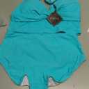 ZAFUL Two Piece Tankini Swimsuits for Women Cute Bathing Suit Twist Front Cropped Swim Tank Top with High Waisted Bottom (Medium, Aqua Green)