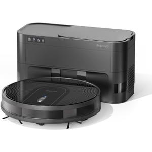D60+ Robot Vacuum Cleaner with Self-Empty Base, Stores up to 85 Days of Dust, Powerful 9000Pa Suction, Wi-Fi/App/Alexa Control, Robotic Vacuum Ideal for Hard Floors,Pet Hair and Low Carpets