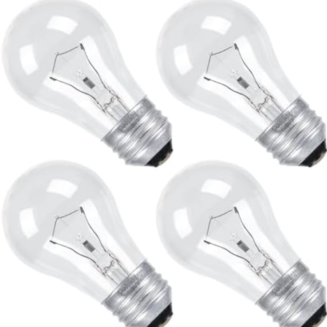 Meq IQ Tek 4-Pack Oven Light Bulbs A15 120V High Heat Bulbs for Stove Hood Pack of 2