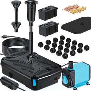 Antfraer Pond Filter Built-in UV Clarifier, 660GPH 40W Pond Filter with Water Pump Kit, Filter Box for Outdoor Ponds, Fish Tank Garden Clean & Clear Add Water Features (Corded Electric)