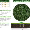 18” Artificial Boxwood Ball Topiary, UV Resistant Faux Greenery Plant, Easy Assembly Outdoor Decor for Garden, Planters, Porch or Patio (1, 18 Inch)