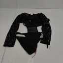 Avidlove Rave Outfits for Women Festival Sexy Lingerie Bodysuit Buckle Shrug Crop Top Set (Medium, Sparkle Star)