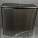 SONGMICS Trash Can, 2 x 8 Gallon (2 x 30 L) Garbage Can for Kitchen, with 15 Trash Bags, 2 Compartments, Plastic Inner Buckets and Hinged Lids, Airtight, Silver and Black ULTB60NL