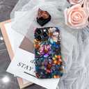 Case Compatible with iPhone 11 Pro Max,Fall Prevention Bright Hybrid 2-Layer Hard Shell Phone Case for Girls Boys,Colorful Floral Flower Art