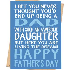 5 x ICOOLYI Funny Fathers Day Card for Dad, Fathers Day Gift from Daughter, Happy Fathers Day Card