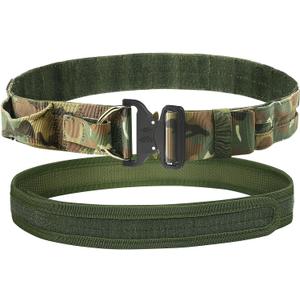 Tactical Belt for Men, Molle Gun Belt 2" & 1.5" with Laser-Cut Shooting Hunting Duty Belts Quick Release Buckle