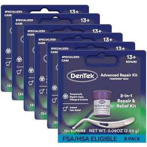 Dentek Temparin Max Repair Kit, 13+ Repairs, 2.64 Grams (Pack of 5)