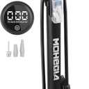 MOHEGIA Bike Floor Pump with Gauge: Air Bicycle Pump with High Pressure 160 PSI,Fits Schrader and Presta Valve -Inflator with Ball Pump Needles for MTB Road Bike, Ball, Balloon, Inflatables (Digital Gauge/black)