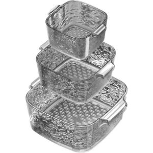 Taiuloo 6-Piece Colander Strainer Bowl Set, BPA-Free Plastic Fruit & Vegetable Washing Basket, Kitchen Colanders & Mixing Bowls for Pasta Berry Salad, 2/3.5/7QT (Gray)