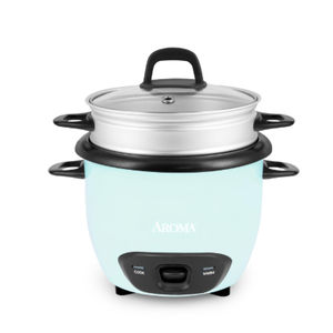 AROMA® 6Cup (Cooked) / 1.5Qt. Rice & Grain Cooker (ARC7431NGBL), Light Blue