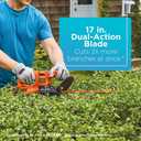 BLACK+DECKER Electric Hedge Trimmer, 17-Inch Corded 3.2 Amp, Dual Action, Reduced Vibration, Cleaner Cut, Lightweight, 3800 Cuts per Min (BEHT150)