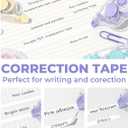 Four Candies White Correction Tape, 39.4 Feet, 12 Pack Easy to Use Applicator for Instant Corrections, Tear-Resistant, Smooth & Quick-Drying Tape for Office & School Supplies