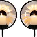 Candle Sconces,Wall Candle Holder Set of 2, Multi-Angle Light Reflection for Wall Decor Living RoomDining Room 11.8" H x 10.8" W x 4.9" D