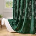 Dark Green Shower Curtain Lace Tropical Plant Textured Shower Curtain Sheer Farmhouse Fabric Shower Curtains for Bathroom 72 x 72