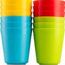 Kids Cups - Set of 12, 8 oz Plastic Cups Reusable - Dishwasher Safe - BPA-Free for Kids & Toddler