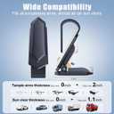 2 x Veharvim One-Handed-Operation Sunglasses Holder for Car, Visor Sunglass Holder Clip, Car Accessories Interior, Universal Fit Silicone Padded Visor Sunglass Holder Car, Unmatched Durability (1 Pack)