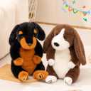 PEACH CAT Rottweiler Dog Stuffed Animal 14" Cute Puppy Plushies Soft Plush Toys Gifts for Kids Black