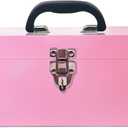 16" Portable Metal Toolbox Large Tool Box 18-Gauge Fishing Tackle Box Tool Box Drawer Organizer With Metal Latch and Handle Pink
