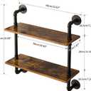 IBUYKE 26" Pipe Floating Shelves,2-Tiers Industrial Pipe Shelves, Rustic Wall Mount Bookshelf,Metal Bracket Storage Wall Shelf for Bedroom, Kitchen, Living Room, Bathroom RF-TM004