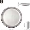 DN DECONATION Silver Ottoman Tray, Large Round Decorative Trays for Home Decor, Coffee Table Trays for Perfume, Jewelry, Living Room, Table Centerpiece, Bathroom Decor, Couch