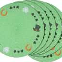 Remerry St. Patrick's Day Placemats Set of 6 Lucky Shamrock Table Mats for Spring Kitchen Dining Waterproof Heat Resistant Green Clover Place Mats for Irish Holiday Party Decor