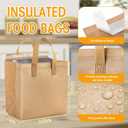 Kacctyen 100 Pcs Insulated Take Out Bags Bulk 9.5 x 6 x 9.5 in Thermal Insulation Food Bag for Coffee, Milk Tea, Hot Cold Food, Delivery Cooler Bag for Catering Restaurant Grocery Picnic (Kraft Color)