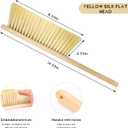 Wooden Dust Brush, 14 Inch Bench Brush Horse Hair Brush Hand Broom Counter Duster, Soft Bristle Dust Brush Whisk Broom Upholstery Cleaning Tool for Car Home Workshop (Yellow)