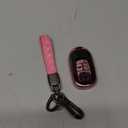 for Honda Key fob Cover with Leather Keychain Soft TPU Full Cover Protection,for 2022 2023 2024 2025 Civic Accord HR-V Pilot CR-V,5-Buttons Key Fob Shell(Pink)