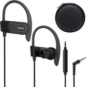 Wired Over The Ear Earbuds with Microphone Volume Control Ear Hook and Case, Sweatproof Sport Earphones for Running Exercise Gym Workout, Wrap Around Headphones for Cellphones, Laptop, Tablet