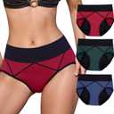 Incontinence Underwear for Women - Leakproof Underwear for Women with Heavy Absorbency 50–200ml, Washable Reusable Cotton Protection Panties Briefs for Bladder Leakage, Postpartum 3 Pack/M