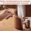 Mountain Paper Towel Holder Countertop with Mango Wood Round Base & Iron Holder, Solid Wooden Design for Kitchen & Living Room Countertop, Effortless Tear, Fits Standard/Jumbo/Mega Rolls (Brown)