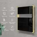 Heated Towel Rack for Bathroom, Towel Warmer with Timer Wall Mounted, Electric Towel Warmers, Bath Towel Heater with Black Tempered Safty Glass, Graphene, Towel Drying Rack- 26.8 x18 inch