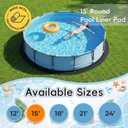AHEONLAR 15FT Pool Liner Pad 350G/M Thicker, Black Pool Pads for Above Ground Pool, Heavy Duty Round Pool Liner Pad Geotextile Material Pool Liner Puncture-Proof Pool Bottom Padding(15'Round)