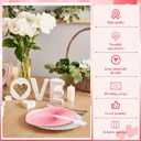 Blulu 60 Pack Wedding Decorative Paper Folding Hand Fan Handheld Heart Wedding Foldable Fan Chinese and Japanese Decoration Bulk for Bridal Guest Summer Dancing Birthday Party Favors(Pink)