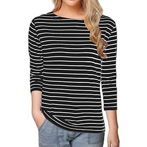 Tulucky Women's Casual Long Sleeve Shirts Stripe Tees Round Neck Tank Tops, XXL