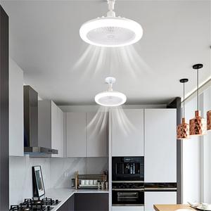 Peaoop Silent Socket Fan Light - Screw-in Ceiling Fan Light Socket, LED Bulb Fan, Ceiling Fan Light with Light and Remote Control for Kitchen Bathroom Storage Garage (White)
